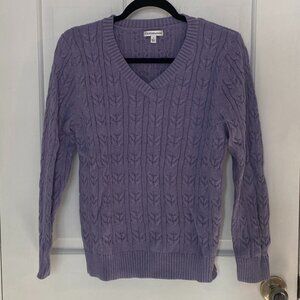 Croft & Barrow Purple Cable Knit Sweater